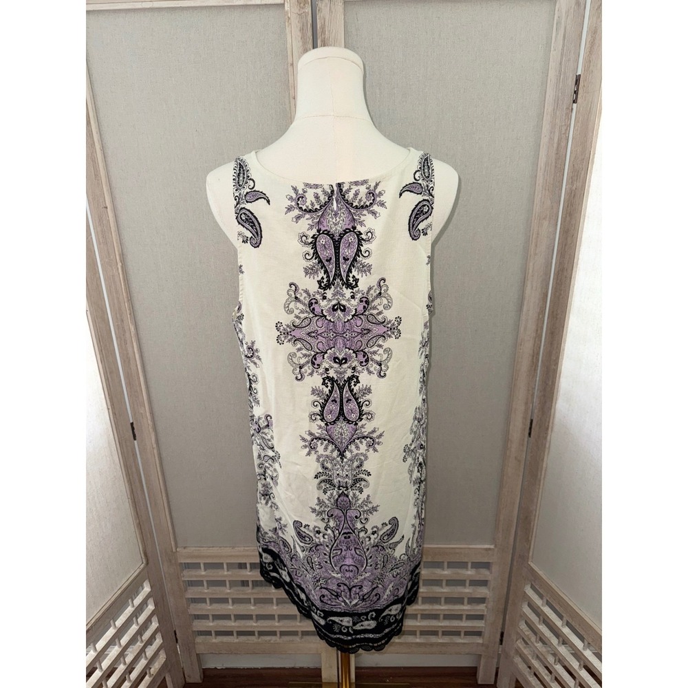 LOFT Paisley Print Dress Sleeveless Casual Dress Sun Dress Tank Dress Size 10 - Picture 7 of 10